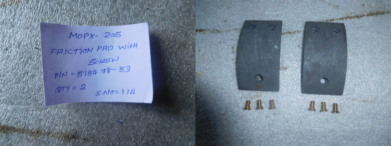 FRICTION PAD WITH SCREW