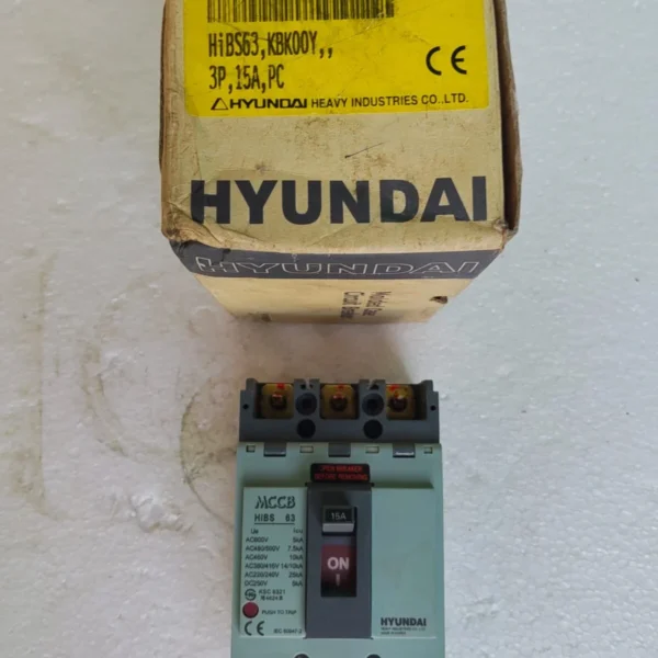 Hyundai HIBS 63 MCCB 3 Pole 15A Circuit Breaker Made in Korea