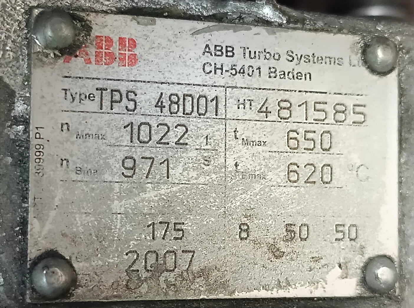 TPS48D01 Turbo Charger | Labdhi Marine abb tps48d01 marine turbo charger
